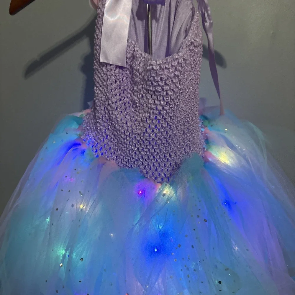 Mermaid Tutu‎ Dress for Girls, Size 5-8 Light up for Halloween Birthday  Party
